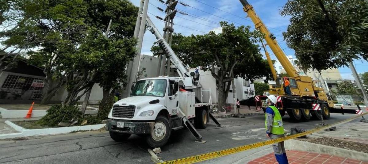 La empresa Air-e sigue con los trabajos de mantenimiento a las redes eléctricas.