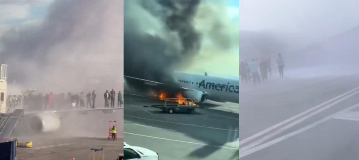 Avión de American Airlines se incendia en aeropuerto de Denver; videos ...