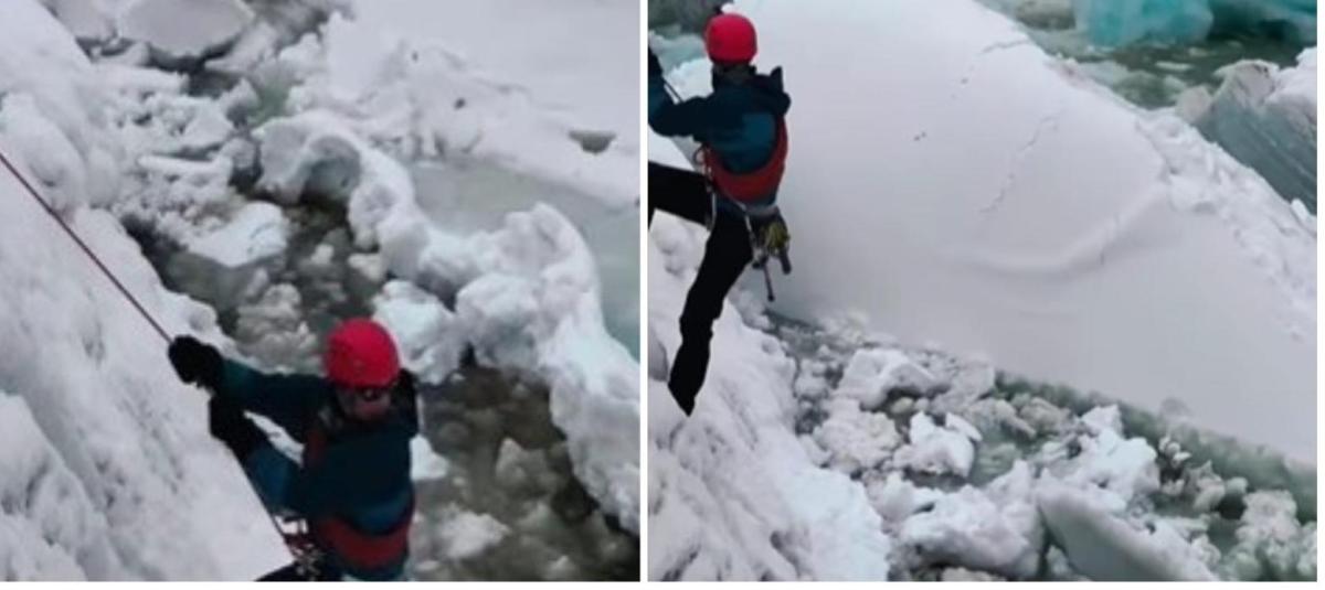 Video: Escaladores se llevaron un gran susto cuando un glaciar se ...