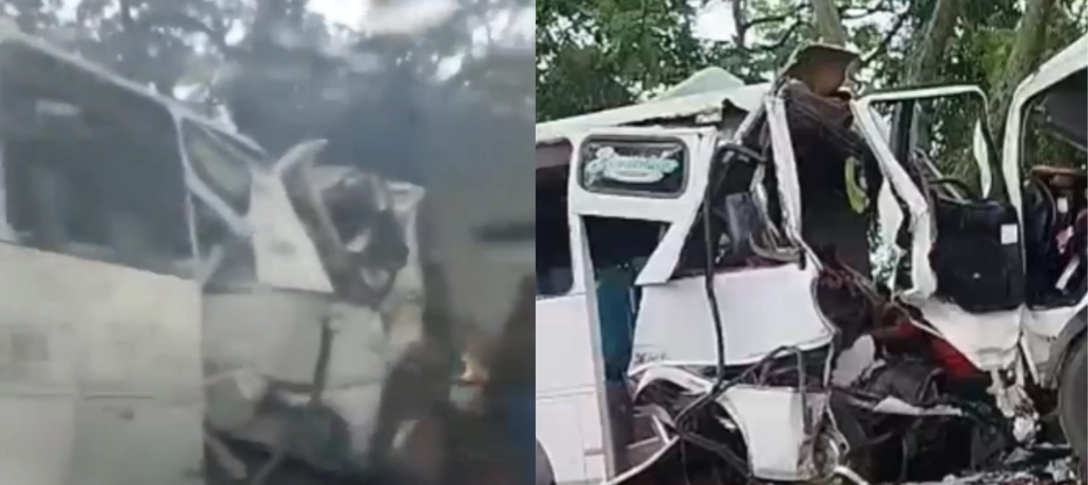 Aparatoso accidente entre bus intermunicipal y camión en la vía Chicoral - El Espinal