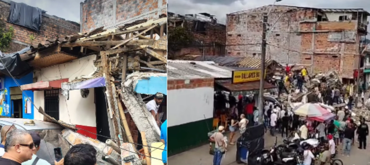 Colapsó una vivienda que había quedado afectada por el terremoto de 7,4 en Pereir