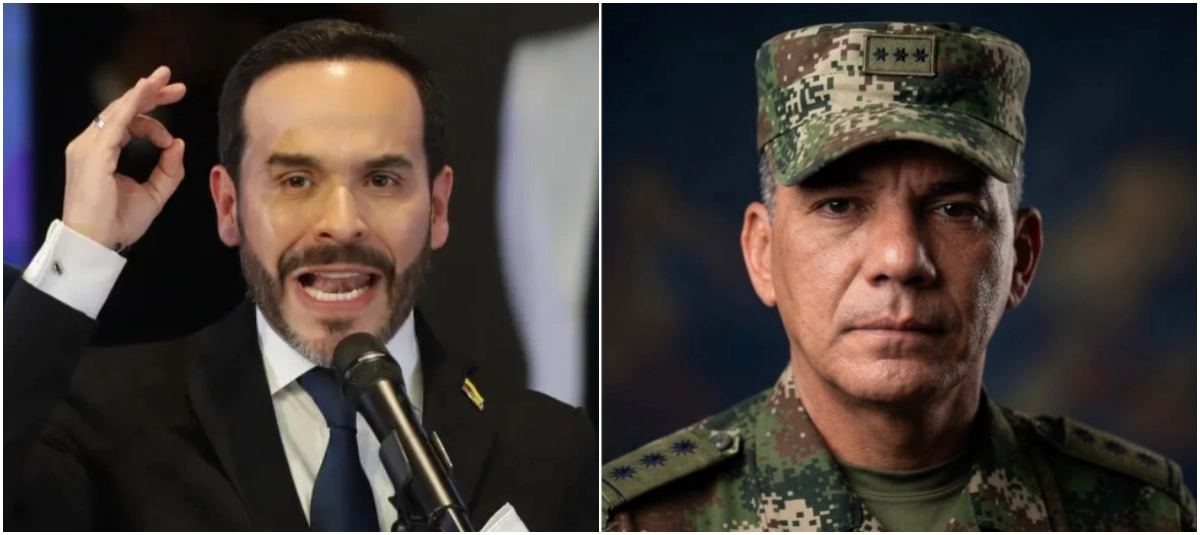 El presidente Abelardo de la Espriella y el general (r) Jorge Eduardo Mora López.