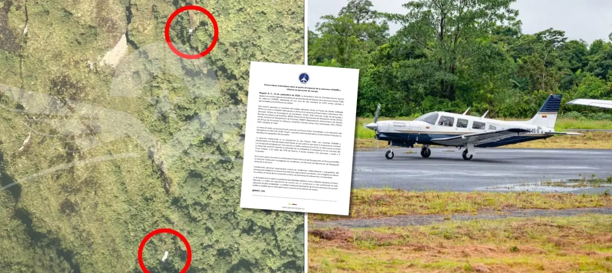 La Aerocivil confirmó la ubicación exacta en la que se estrelló la avioneta Cessna T206 de matrícula HK4985.