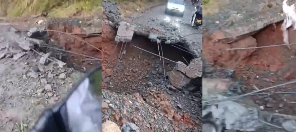 Fuerte explosión en la vía que comunica a Suárez con La Betulia, al norte del Cauca, causó grave afectación en la carretera y dejó un enorme cráter
