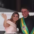 Michelle y Jair Bolsonaro durante la posesión presidencial (foto de archivo).
