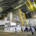 Sarcófago que cubre la entrada del reactor nuclear en Chernóbil