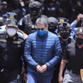 Momento de la captura del expresidente Juan Orlando Hernández.