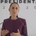 La presidenta electa de México, Claudia Sheinbaum, habla durante una conferencia de prensa en la Ciudad de México.