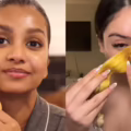 Creadores de contenido recomendando colocarse cáscaras de plátano en el rostro