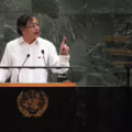 El presidente Gustavo Petro durante su intervención en la Asamblea General de Naciones Unidas.