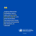 Llamado de la ONU Human Rights Colombia por la liberación de la joven de 18 años.