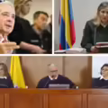 El expresidente ??lvaro Uribe, juez Sandra Heredia y magistrados Tribunal Superior de Bogot??