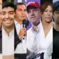 De izquierda a derecha: Santiago Osorio, Carlos Marín, Nicolás y David Barguil, Héctor Olimpo y Leonor Espinosa, José Miguel Zuluaga y Juliana Gutiérrez