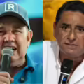 Los candidatos presidenciales de Perú (de izquierda a derecha): Rafael López Aliaga, Carlos Álvarez y Keiko Fujimori