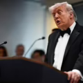 El presidente de EE.UU., Donald Trump, durante una rueda de prensa poco después del tiroteo del 25 de abril en Washington