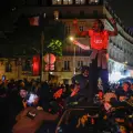Festejos de hincha del PSG