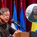 Gustavo Petro y embajadora de Colombia en Bolivia, Elizabeth García Carrillo.