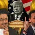 Collage Iván Cepeda / Abelardo de la Espriella / Donald Trump / segunda vuelta estados unidos
