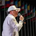 El presidente Gustavo Petro durante el acto de rendición de cuentas en Cali.