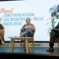 El alcalde de Cali, la gobernadora del Valle y el director de EL TIEMPO, durante el foro.