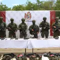 Armas y uniformes incautados al Eln en Catatumbo.