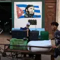 Valla publicitaria de Fidel Castro en Cuba.