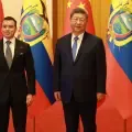 Daniel Noboa, presidente de Ecuador; y su homólogo Xi Jinping.