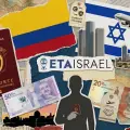 Collage Israel y Colobia / visa / pasaporte