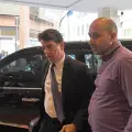Fernando Cerimedo (d) y exjefe de Gabinete de Ministros de Argentina Nicolás Posse en Buenos Aires (Argentina).