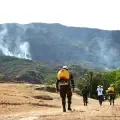 Soldados ayudan a apagar incendios en Tolima.