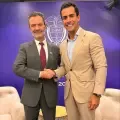 El canciller Omar Bula y el nuevo embajador de Colombia ante la Unión Europea, Juan Gonzalo Ospina