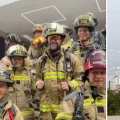 Una escuadrilla de los bomberos de Medellín le rindió homenaje a los rescatistas caídos en el 11S subiendo tres veces el edificio Coltejer.