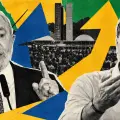 El presidente de Brasil y candidato de la izquierda, Luiz Inácio Lula da Silva (izq.), se enfrenta este domingo a su rival de derecha Flávio Bolsonaro.