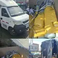 El camión que cayó en un operativo en el norte del Cauca. Llevaba 400 kilos de explosivos.