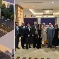 La gobernadora del Valle, Dilian Francisca Toro, con directivas de Invest Pacific, la cadena hotelera y dirigentes gremiales de la región.