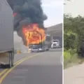 Terrorismo del Eln en Santander por quema de un bus de la empresa Concorde.