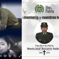 El presidente Abelardo De La Espriella con la mamá de la patrullera María José Recuero, quien murió tras enfrentarse a unos ladrones.