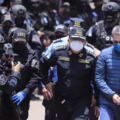 Momento de la captura del expresidente Juan Orlando Hernández.