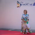 Llegada de la canciller Rosa Villavicencio a la Cumbre Celac-UE