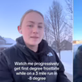 Joven se vuelve viral tras correr 35 minutos a -8 °C