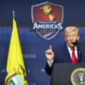 Donald Trump durante la cumbre 'Escudo de las Américas'