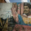Un graffiti con la imagen de Nicolás Maduro, en Caracas.