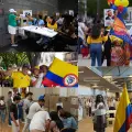 Collage colombianos votando en el exterior en primera vuelta presidencial / 31 de mayo de 2026