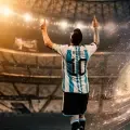Composición gráfica de Vozinha arquero de Cabo Verde y Messi de Argentina en el Mundial 2026
