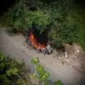 El arfefacto tras detonar.