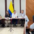 El vicepresidente José Manuel Restrepo y la presidenta de la Cámara de Comercio de Cali, María del Mar Palau.
