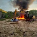Destrucción de maquinaría utilizada para minería ilegal en las veredas Tamarco y La Ceiba, en Chaparral