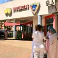 Entrada de urgencias del Hospital del Niño, en Ciudad de Panamá, el 9 de octubre de 2026, tras un fuerte terremoto