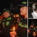 Velatón y rechazo por la muerte de la patrullera María José Recuero Suárez, al enfrentarse a unos ladrones en Cali.