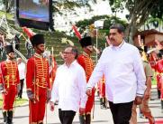 El presidente Gustavo Petro y Nicol??s Maduro.